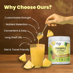 Sealed Vegs pineapple powder pouch preserves freshness and nutrients