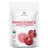 VELOTO pomegranate powder packaging for easy daily use in smoothies.