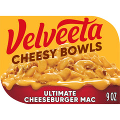 Velveeta Cheesy Bowls Ultimate Cheeseburger Mac tray front for quick indulgence