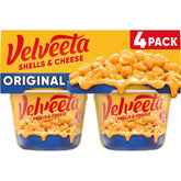 Velveeta Shells & Cheese Cups close-up with creamy cheese sauce for quick meals