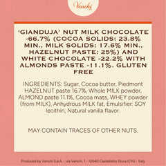 Venchi Cremino 1878 bar with milk gianduja and hazelnuts—creamy, nutty harmony.