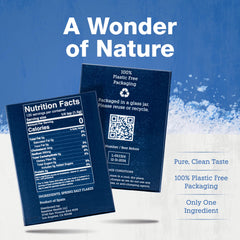 VERA SALT purity tested label confirms absence of additives and preservatives.