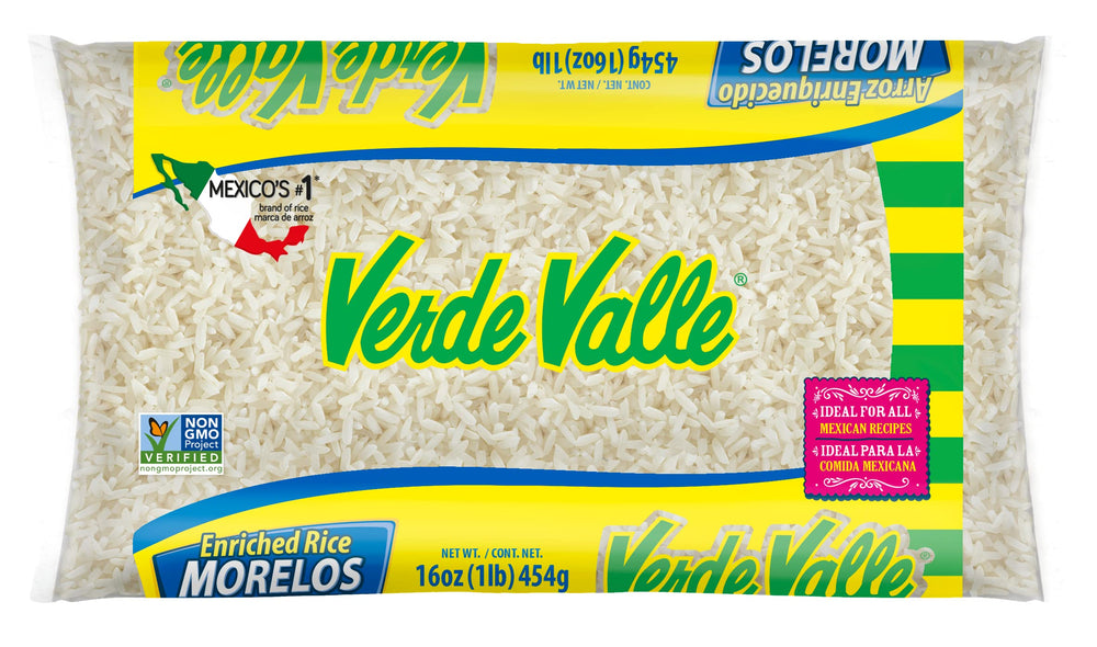 Verde Valle Morelos rice bag 1lb, versatile pantry staple for daily meals.