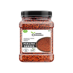 Verem Namo Organics Halim seeds in a pouch, ideal for protein-rich meals.