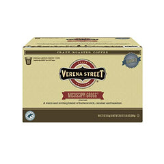 Verena Street Mississippi Grogg flavor profile on the package, warm cup.