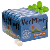 VerMints organic peppermint leaves close-up showing natural freshness.