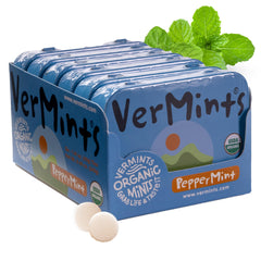 VerMints organic peppermint leaves close-up showing natural freshness.