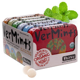 Vermints peppermint breath mints in a compact tin for long-lasting fresh breath.