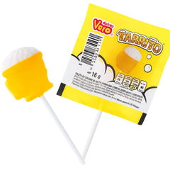 Vero Tarrito fruit lollipops close-up showing colorful flavors for gifting.