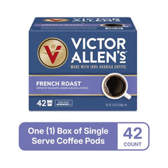Victor Allen's 42-count sleeve of French Roast pods with consistent roaster-fresh flavor
