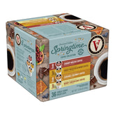 Victor Allen's Springtime Pack box of 36 pods for Keurig brewers, convenient for quick mornings