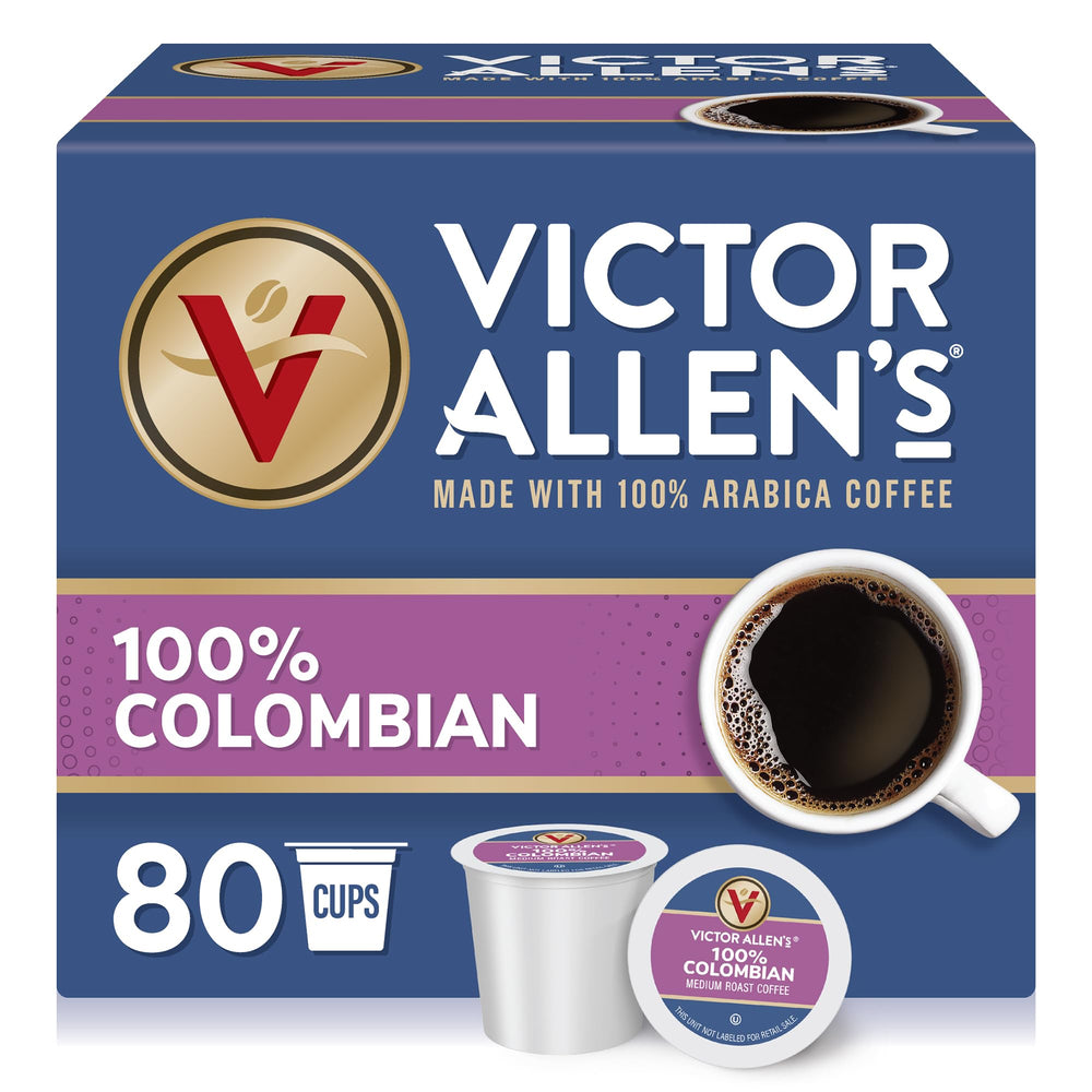 Victor Allen's Coffee 80-pod box on the counter for quick everyday caffeine.