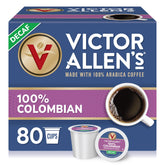 Victor Allen's Decaf Colombian pods box ready for a smooth morning brew.