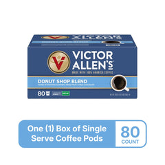 Victor Allen's Decaf Donut Shop pods designed for Keurig brewers.