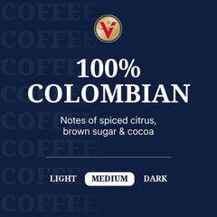 Medium roast cup highlighting a full-bodied aroma from Victor Allen's coffee