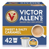 Victor Allen's Sweet & Salty Caramel cappuccino pod ready for home brewing