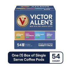 Victor Allen's Decaf French Roast pod with velvety body and smooth finish