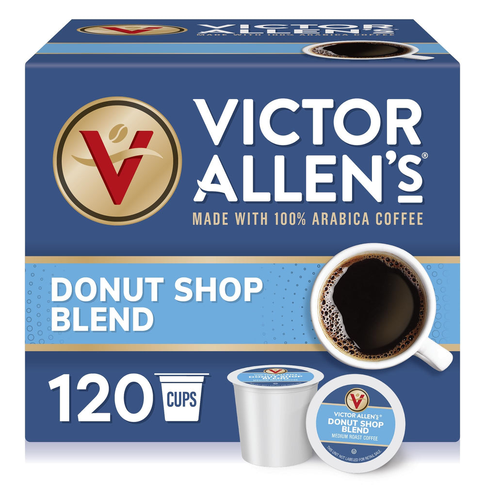 Victor Allen's Donut Shop Blend pods in box for daily use