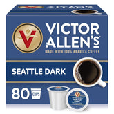 Victor Allen's Seattle Dark box of 80 pods for quick Keurig mornings.