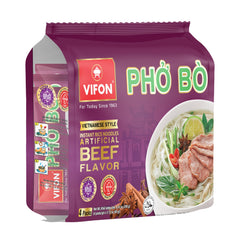 Cooked bowl of VIFON Phở Bò highlights silky noodles and aromatic broth