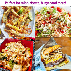 VIGOROUS MOUNTAINS ingredients shot highlighting fresh shallots and crisp fry