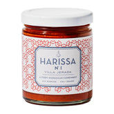 Villa Jerada Harissa bottle close-up showing bold heat in meals