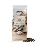 Village Favorites House Blend bag with premium Arabica beans for a smooth, low-acid cup.