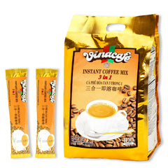 Vinacafe 3in1 instant coffee pack on shelf, ready for quick, creamy brews