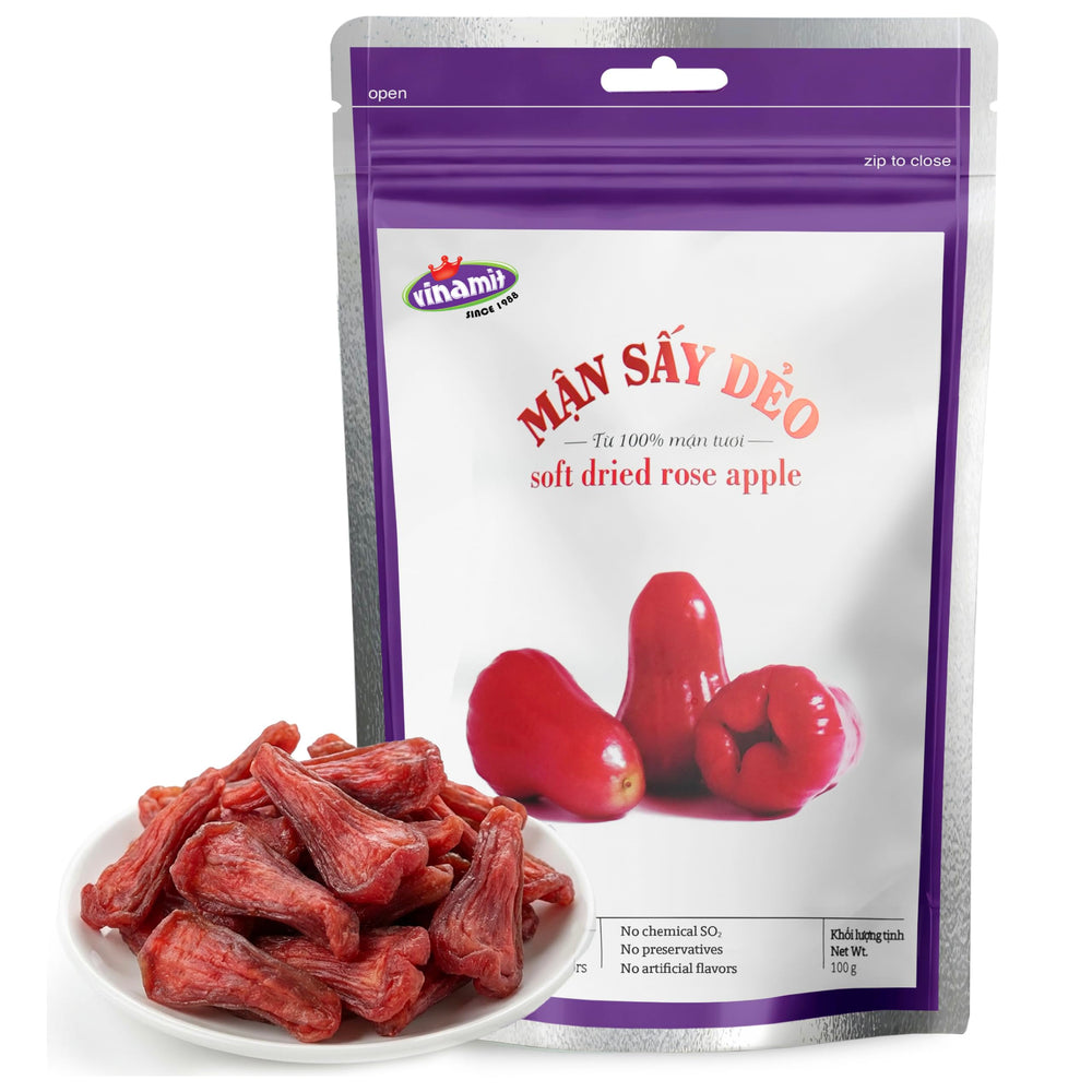 Vinamit soft dried rose-apple slices offer chewy texture for on-the-go snacking.