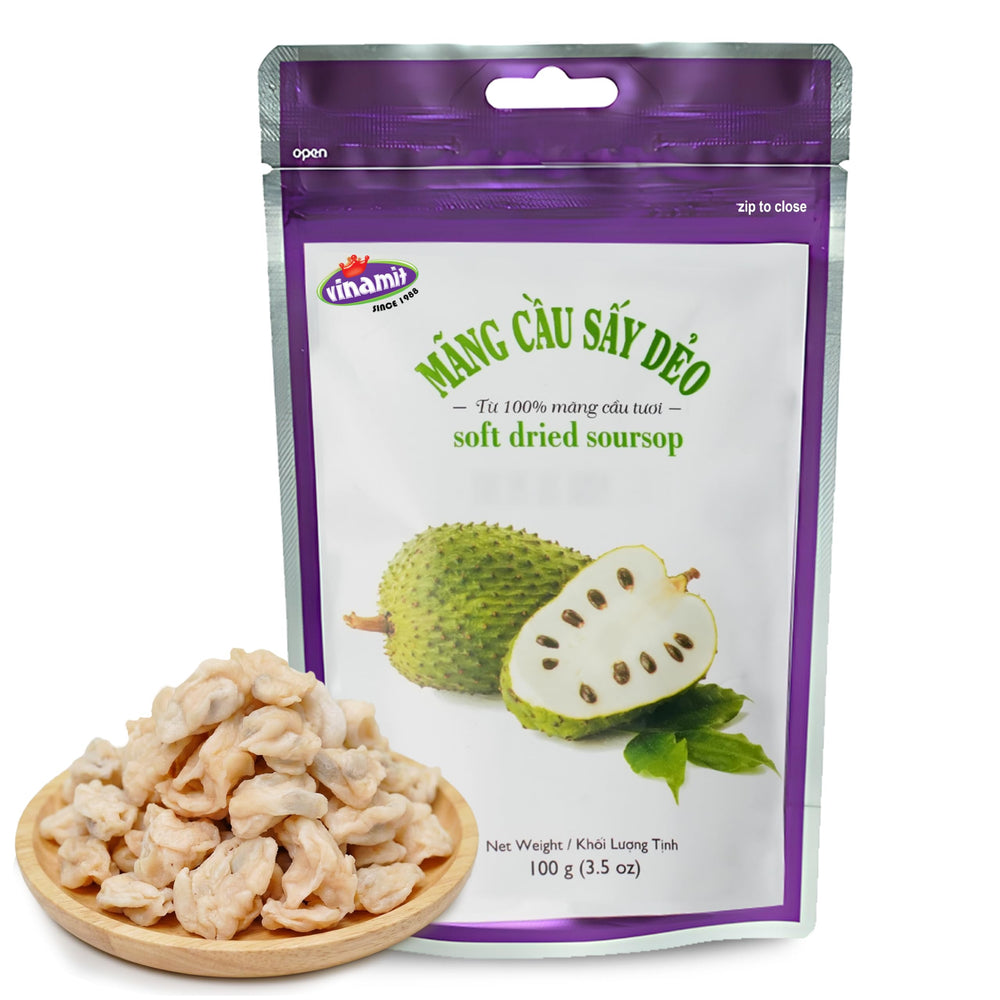 Vinamit soft dried soursop bag for on-the-go tropical snacking