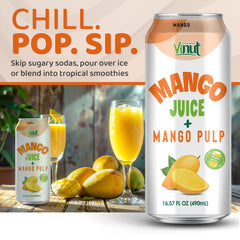 VINUT mango juice pack of 12 bottles shows convenient family size