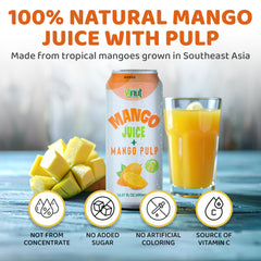 Close up of VINUT mango juice pulp texture for rich flavor