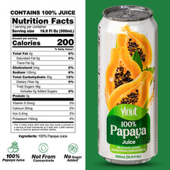 VINUT papaya juice cans in a pack, ready for quick, convenient refreshment.