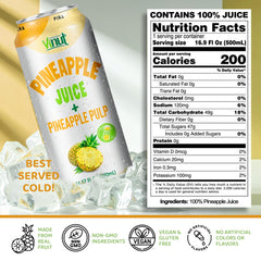 VINUT organic pineapple juice with visible pulp for richer smoothies.