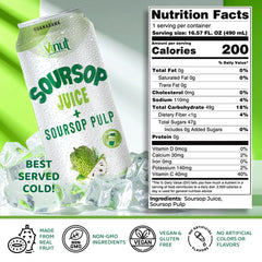 Vinut soursop juice with pulp glass—refreshing serving over ice.