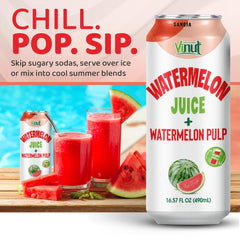 VINUT watermelon juice served chilled, ideal for a refreshing break