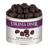 Virginia Diner dark chocolate peanuts in a gift tin for sharing.