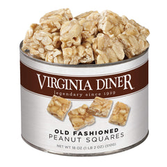 Virginia Diner old-fashioned peanut squares tin, nostalgic snack and gift possibility.