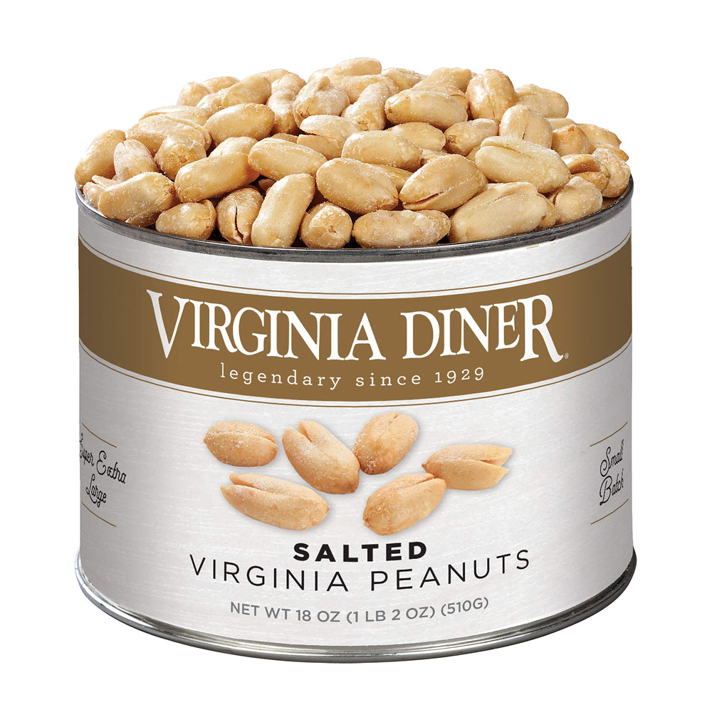 Virginia Diner XL salted peanuts can—bold crunch for on-the-go snacking.