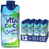 Vita Coco coconut water bottle highlighting natural electrolytes for daily hydration.