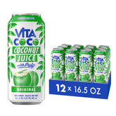 Vita Coco Coconut Juice Original with Pulp can pouring for quick hydration.
