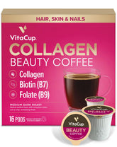 VitaCup Beauty Collagen Coffee Pod box on the counter highlights keto-friendly nutrition