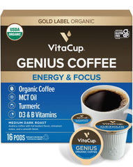 VitaCup Keto Coffee Pod packaging shows recyclable design for eco-conscious brewing.