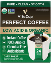 VitaCup low-acid coffee packets in convenient sachets for a smooth brew