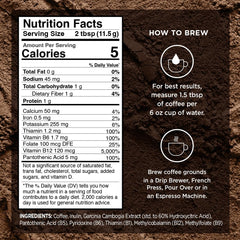 Close-up of VitaCup Slim ground coffee beans highlighting gourmet quality