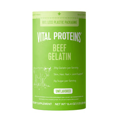Vital Proteins Beef Gelatin Powder bottle close-up highlighting grass-fed formula for versatile cooking