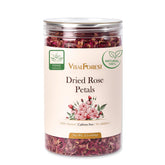VitalForest dried rose petals tea close-up for a fragrant cup and aroma