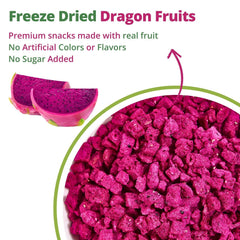 VitalForest magenta dragon fruit pieces brighten yogurt bowls.
