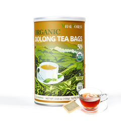 VitalForest organic oolong tea bags: premium leaves for a clean, fragrant brew.
