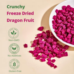 VitalForest dragon fruit crisps enhance smoothie bowls with light crunch.